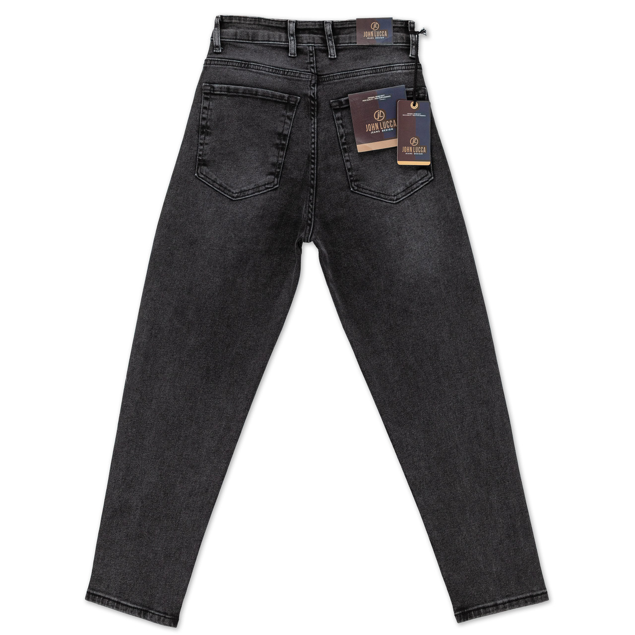 Чоловічі джинси Мом John Lucca темно-сірі, вільний крій, комфортні, якісні, фото 1