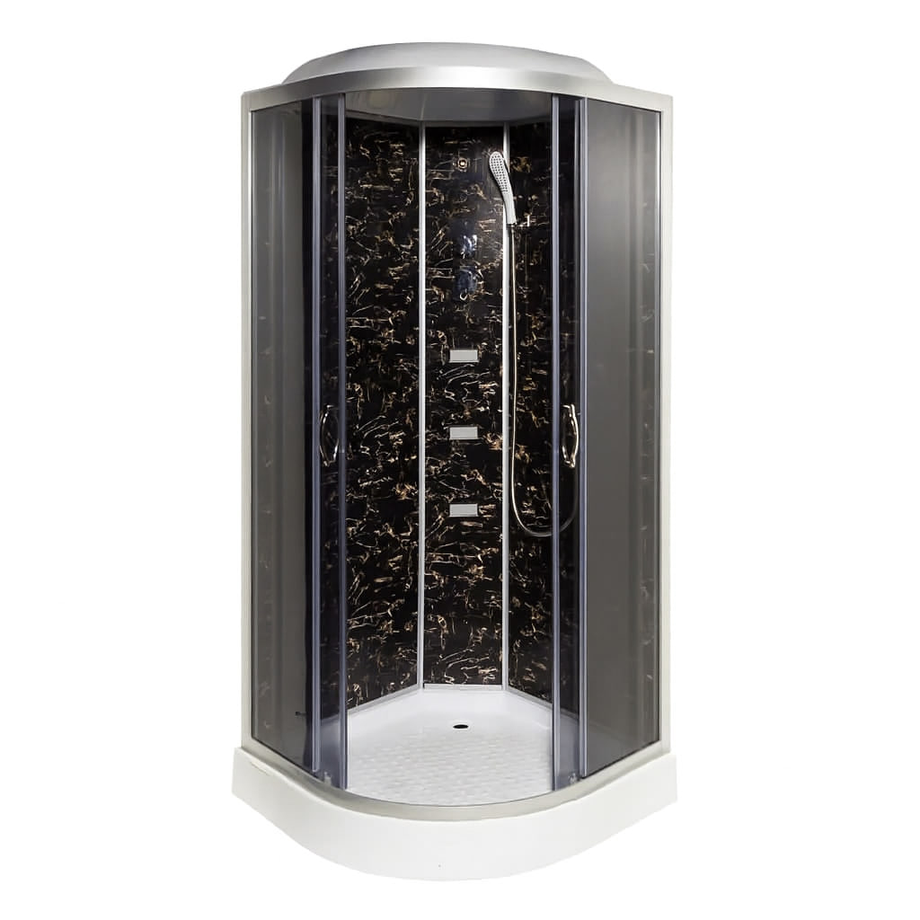 Душовий бокс Vivia TKF90/1 Веном BG 90x90x215 см на низькому піддоні з гідромасажем тоноване скло