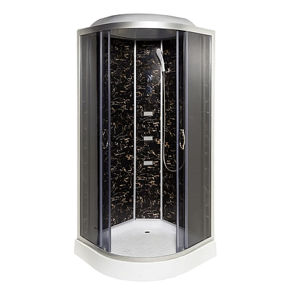 Душовий бокс Vivia TKF90/1 Веном BG 90x90x215 см на низькому піддоні з гідромасажем тоноване скло, фото 1