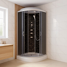 Душовий бокс Vivia TKF90/1 Веном BG 90x90x215 см на низькому піддоні з гідромасажем тоноване скло, фото 2