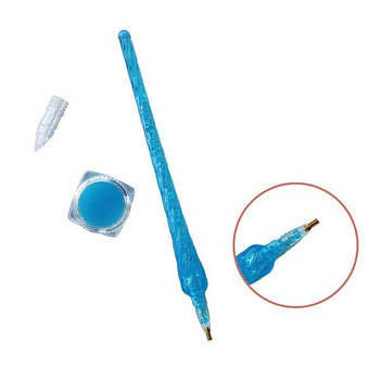 Стилус для алмазної мозаїки з гель-клеєм блакитний STYL062/регiон-II G-Rich