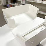 Коробка для рулету та десертів 33×15×11 см, біла з прозорим віконцем, фото 3