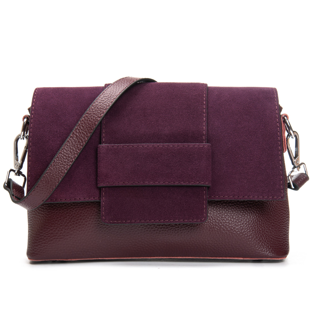 Сумка Женская Классическая замш  1563 bordo Купити жіночі сумки гуртом і в роздріб із натуральної шкіри в Україні