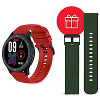 Smart Watch 2E Motion GT2 47mm black/red+ ремінець зелений UA