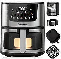 Аерофритюрниця Domotec MS-3223 12 л 3500 Вт. Потужна фритюрниця з двома тінями, конвекцією й таймером для приготування без розрост