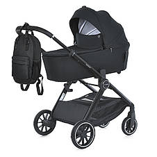 Універсальна коляска Genesis ME 1126 Jet Black 2 в 1 з амортизацією та регульованою ручкою, фото 2