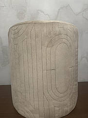 Пуф Циліндр із текстилю беж 40*45 см Гранд Презент