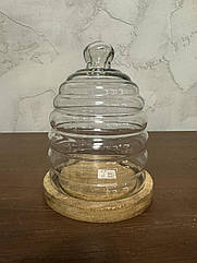 Клош ковпак дерево манго та скло 20*15 см Гранд Презент