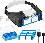 Лупа бінокулярна MG81007BC зі скляними лінзами та LED підсвічуванням, фото 4