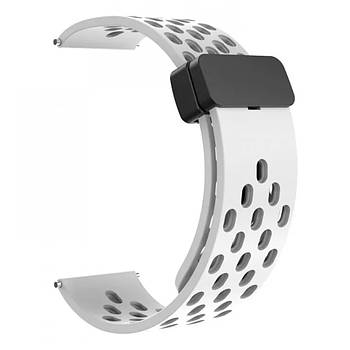 Ремінець силіконовий для годинника Magic Lock Nike design 22 мм білий