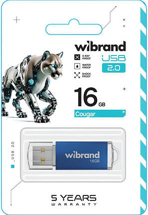 USB Flash 16GB Wibrand Cougar blue, фото 2