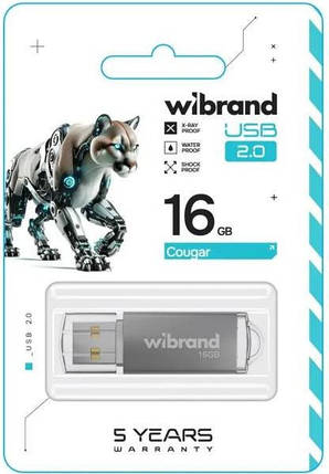 USB Flash 16GB Wibrand Cougar silver, фото 2