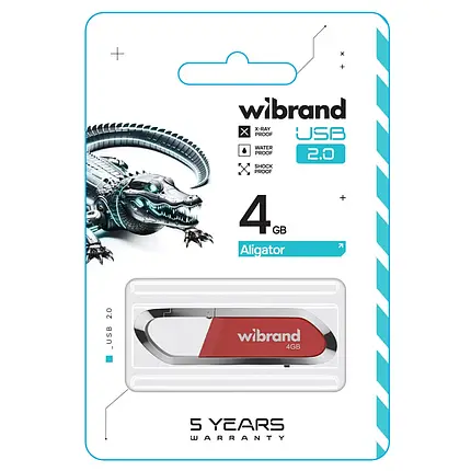 USB Flash 4GB Wibrand Aligator red, фото 2
