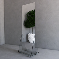 Дзеркало на склянній опорі 1600 х 600 мм.