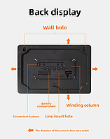 Годинник Deepfox DS-6636 LED цифровий електронний настінний Будильник Дата Температура Вологість 33х22см з пультом, фото 8