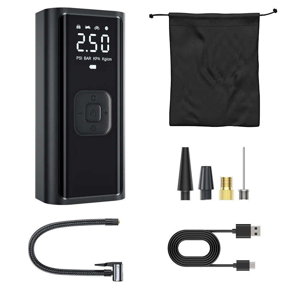 Акумуляторний цифровий насос DS-575 (DS-779) 78 W Type-C з чохлом, ліхтариком і перехідниками, фото 1