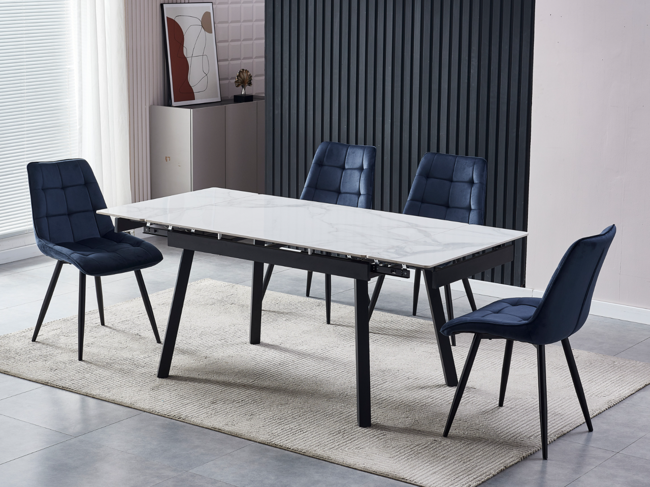 Керамічний стіл TM-88-1 вайт клауд + чорний, фото 1