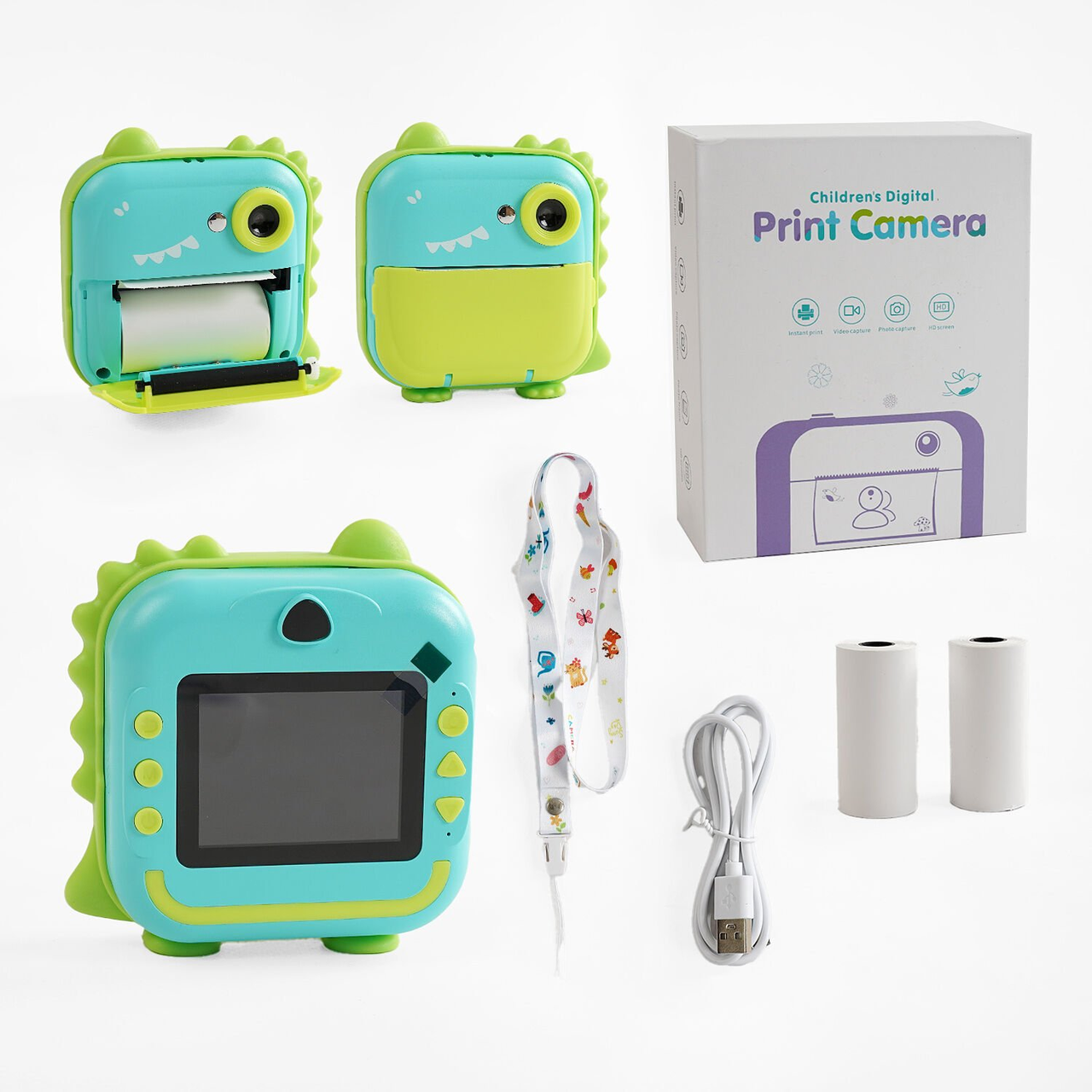 Фотоапарат-принтер іграшковий дитячий, на акумуляторі, ігри, роз’єм для SD карти, C 68253, фото 1