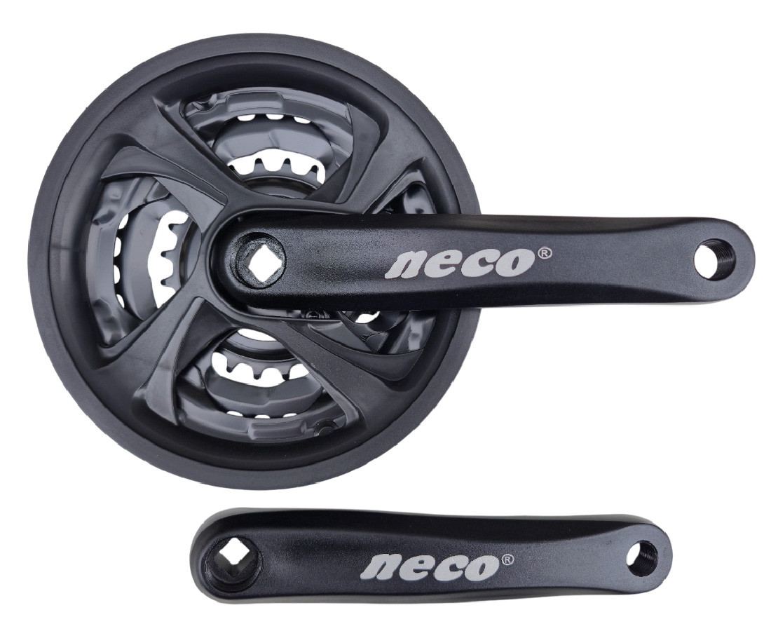 Шатуни велосипедні NECO HX-A-AM-089-2 (42-34-24) L-170 mm, чорний захист, фото 1