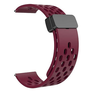 Ремінець силіконовий для годинника Magic Lock Nike design 22 мм бордовий