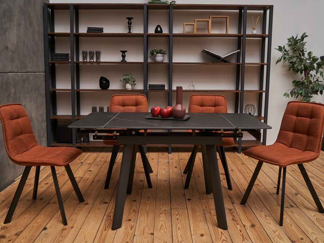 Керамічний стіл TM-80 чорний онікс + чорний, фото 1