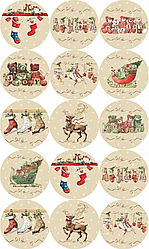 Вафельна картинка для кондитерських виробів Новорічна, (лист А4)