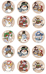 Вафельна картинка для кондитерських виробів Новорічна, (лист А4)