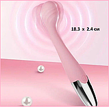 Рожевий вібростимулятор точки G та клітора, Вібратор із вигнутою головкою 18 см, Інтимні іграшки, фото 2