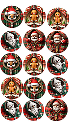 Вафельна картинка для кондитерських виробів Новорічна, (лист А4)