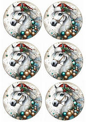 Вафельна картинка для кондитерських виробів "Символ року 2026", (лист А4)