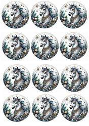 Вафельна картинка для кондитерських виробів "Символ року 2026", (лист А4)