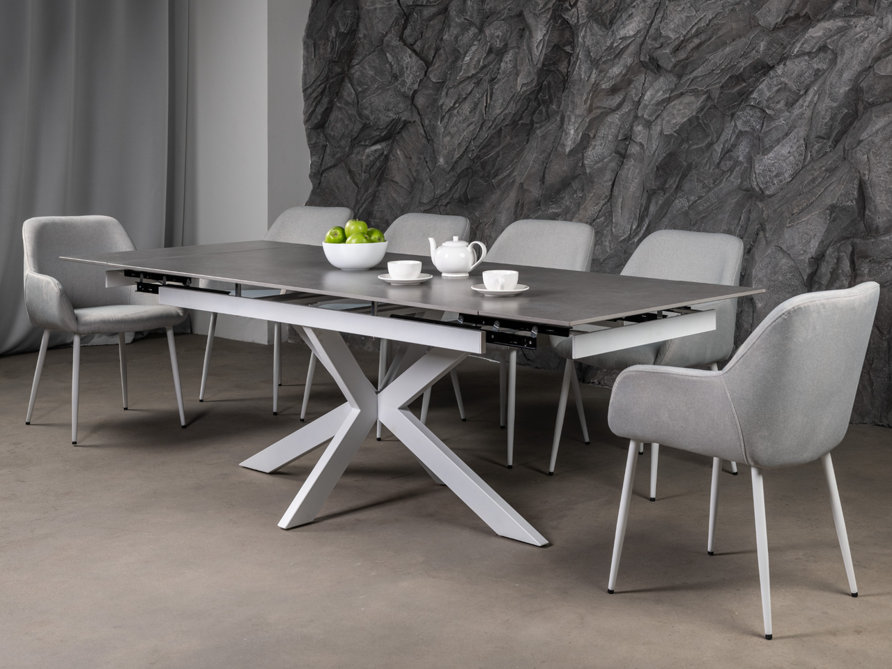 Керамічний стіл Тіціано TML-1150 делікато грей + білий, фото 1