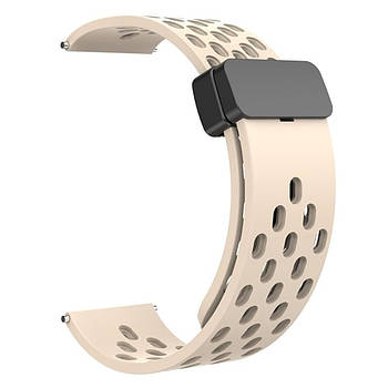 Ремінець силіконовий для годинника Magic Lock Nike design 22 мм кремовий