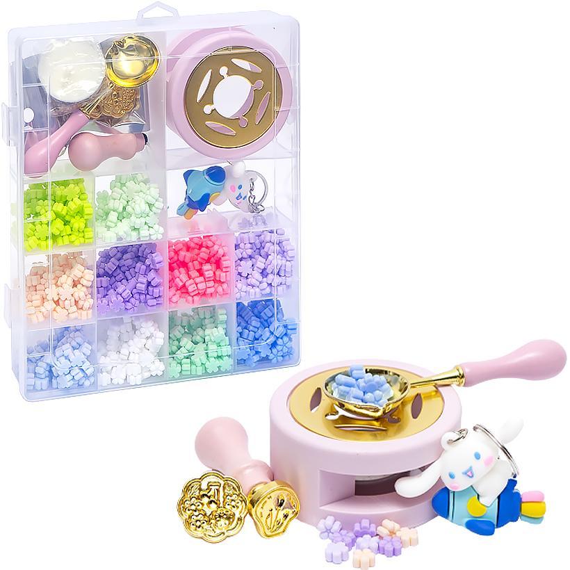 Набір для сургучного друку 10 кольорів 2 печатки, сургучна печатка для декорування конвертів, подарунків та альбомів (№-2)