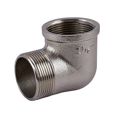 Коліно 1 1/2" ВР х 1 1/2" ЗР, нікельоване, різьбовий фітинг латунний