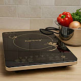 Індукційна кухонна плита настільна 3500 Вт швидкого нагрівання склокерамічна поверхня однокомфорочна для всіх типів посуду, фото 2