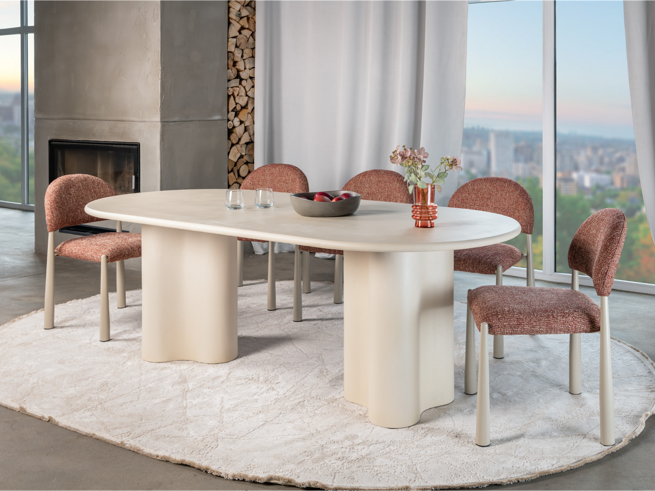 Стіл МДФ з матовим мікроцементним покриттям Кліо TM-220 бетон, фото 1