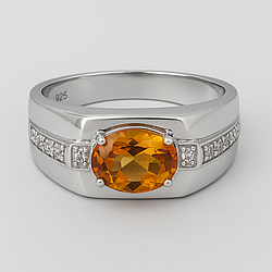 Цитрин срібна каблучка, 0589ЛЦ