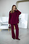 Жіночий в’язаний костюм подовжений светр oversize із коміром на блискавці та штани — стиль Осінь/Зима 2025, фото 5