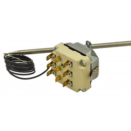 Термостат EGO 55.34212.801 (37°-90°C 3-pole Changeover contact Sensor 215/Ø6mm Capillary 880/850mm), фото 1