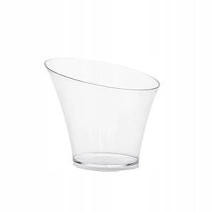 Піала фуршетна овальна склоподібна прозора 70 мл, 70×60 мм, 256 шт/ящ