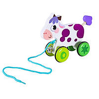 Дитяча дерев’яна каталочка "Корівка" C15030-6 на мотузці