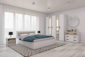 Сучасний стильний модульний спальний гарнітур набір комплект меблів у спальню з комодом і шафою в стилі модерн Віва Гарант