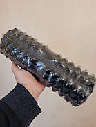 Масажний валик масажер для тіла ніг спини EVA 33 х 12 см з виїмкою під хребет (колір чорний), фото 6