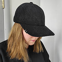 Кепка жіноча форхед кафа вельвет 57/58 чорна