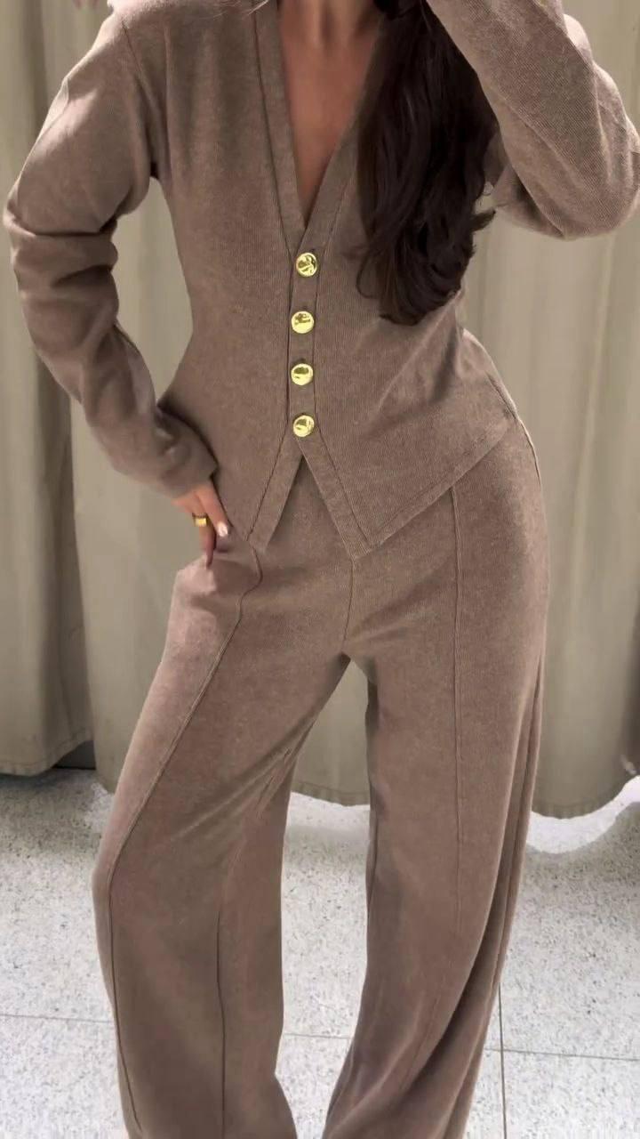 Костюм жіночий трикотажний у стилі ZARA Модель: 1512-393 Колір: мокко, графіт, світлий беж, фото 1