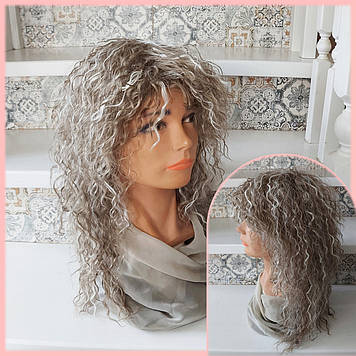 Перука подовжена хвиляста з термоволосся платиновий мікс CXD916-HL760