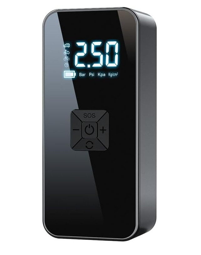 Акумуляторний цифровий насос CQB-ZX-801 60 W з функцією PowerBank TypeC 12 В з ліхтариком, сумкою та перехідниками, фото 1