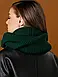 Молодіжний в'язаний теплий зимовий хомут, темно-зелений, фото 4