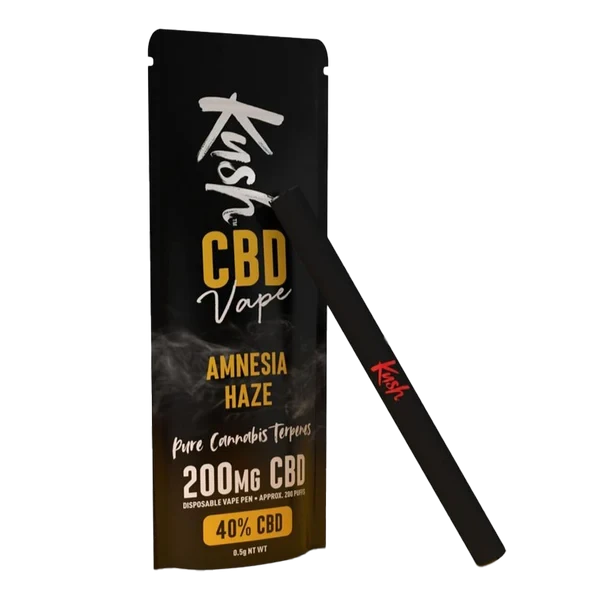 🌿 Інгалятор одноразовий Kush Vape Amnesia Haze | 200 мг | 0,5 мл | 40% | Terps Only, фото 1